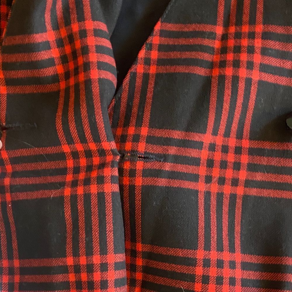 Vintage Worthington Red and Black Checkered Double Button Blazer - Picture 4 of 8